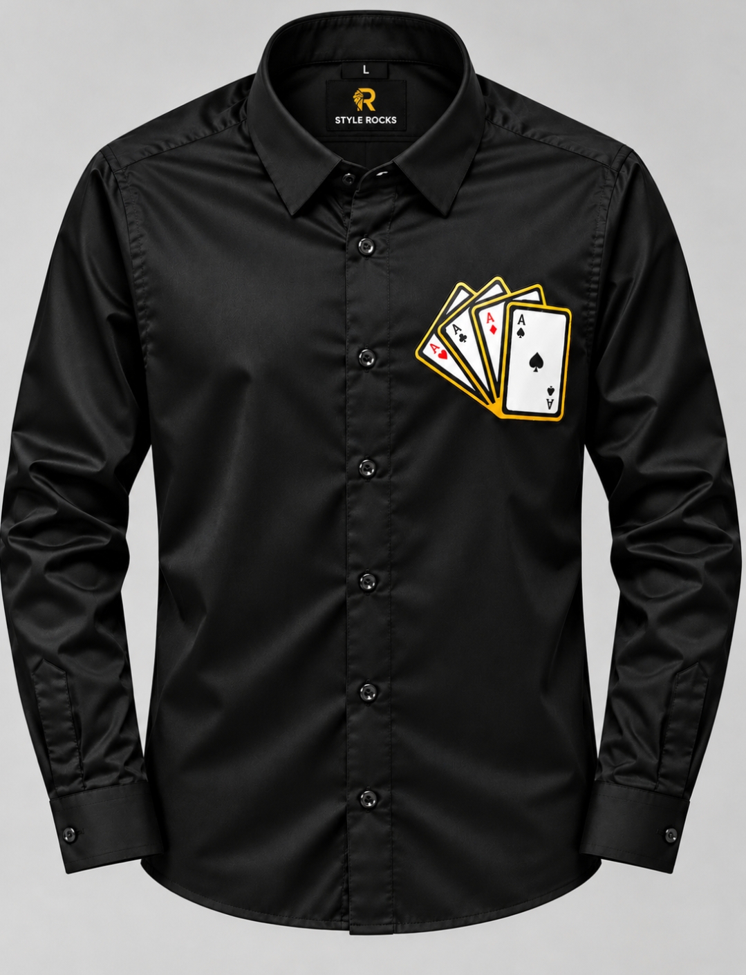 Premium Playing Cards Satin Lycra Shirt - Image 4