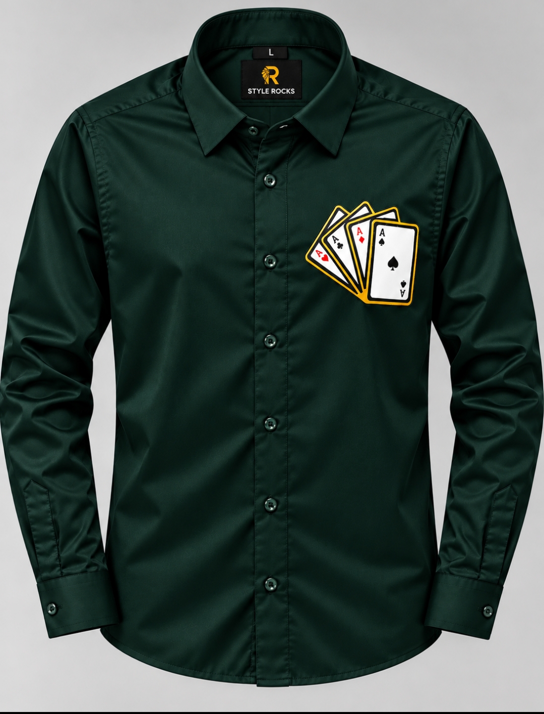 Premium Playing Cards Satin Lycra Shirt - Image 5